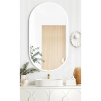 Noosa Pill Led Mirrors With Matte White Framed